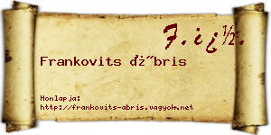 Frankovits Ábris névjegykártya